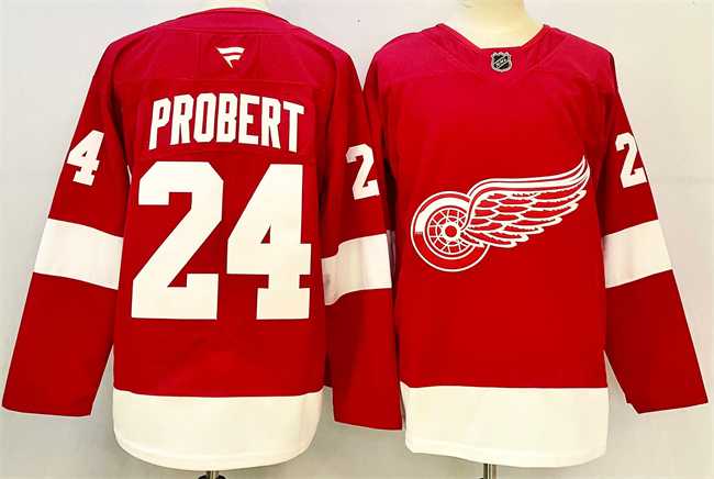 Men%27s Detroit Red Wings #24 Bob Probert Red 2024-25 Stitched Jersey